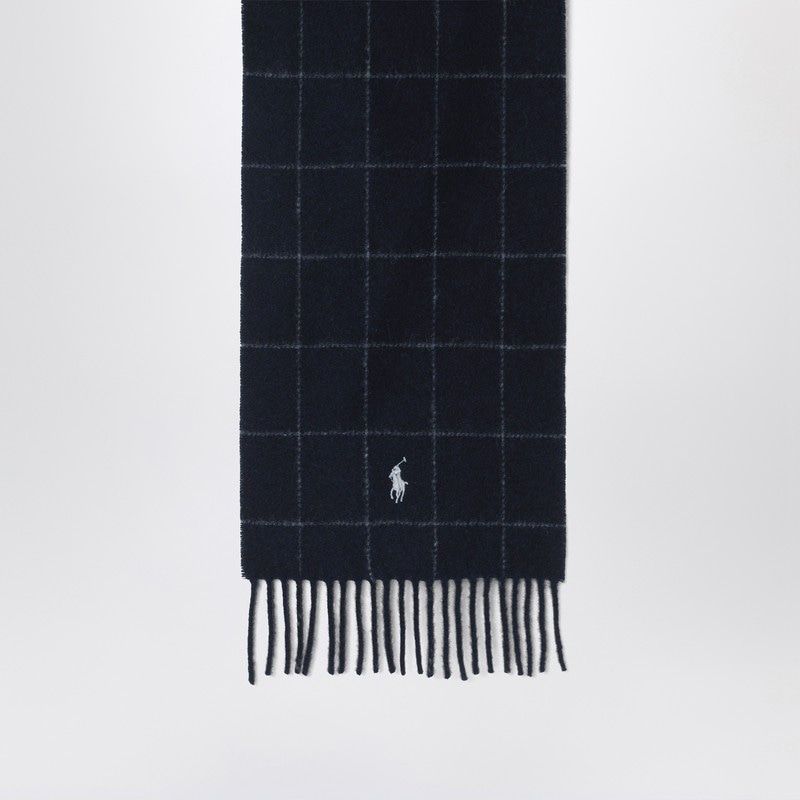 POLO RALPH LAUREN Checkered Design Scarf with Logo Embroidery