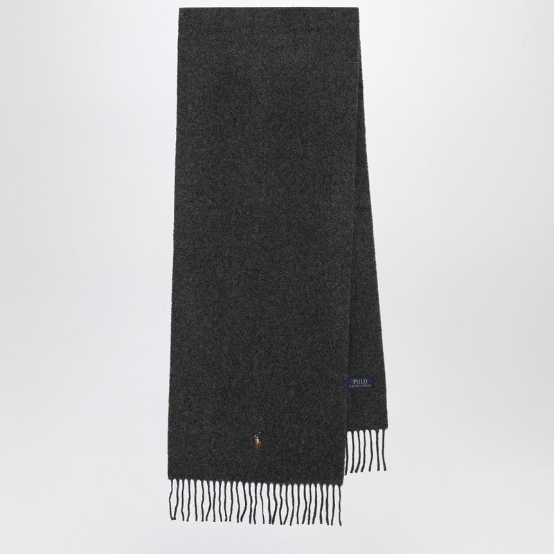 POLO RALPH LAUREN Fringed Wool Scarf with Embroidered Logo