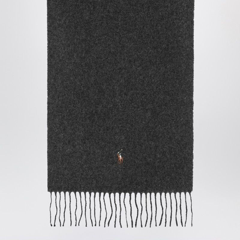 POLO RALPH LAUREN Fringed Wool Scarf with Embroidered Logo