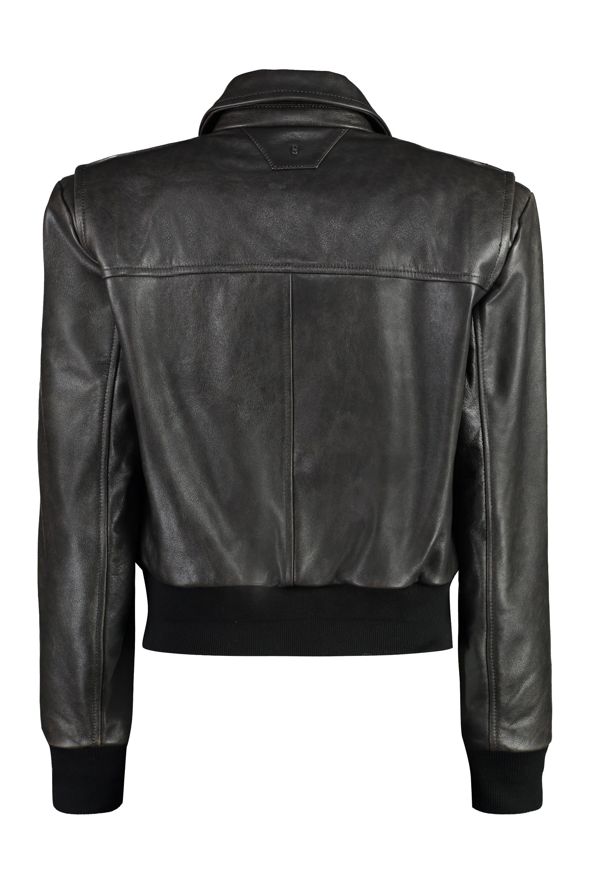 SALVATORE SANTORO Vintage Leather Jacket with Ribbed Cuffs for Women