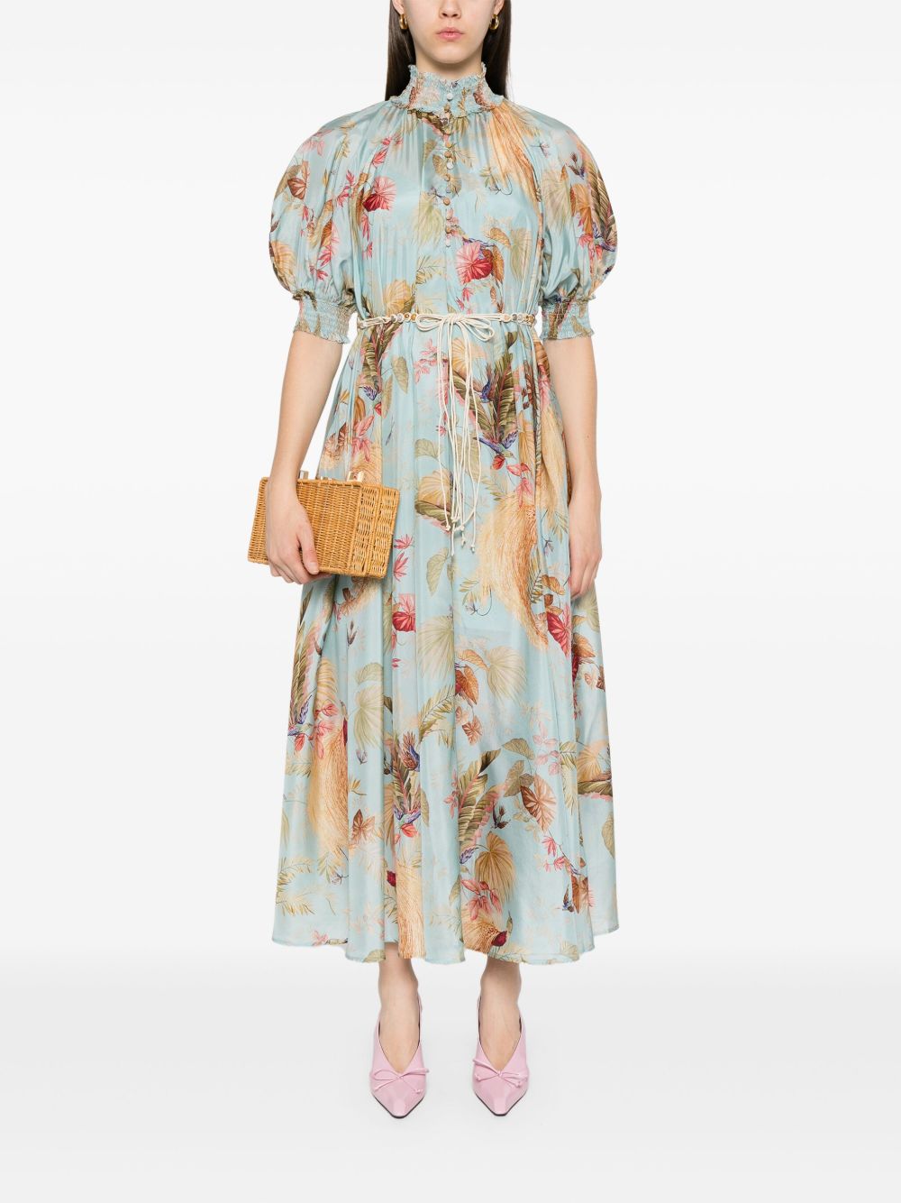 ZIMMERMANN Ascension Printed Silk Dress - Mini