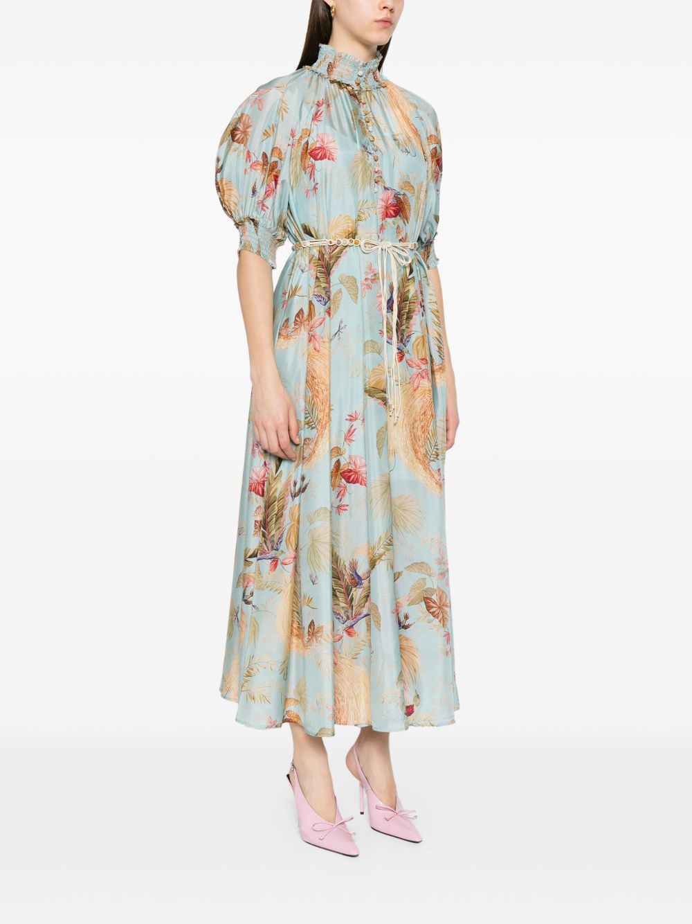ZIMMERMANN Ascension Printed Silk Dress - Mini