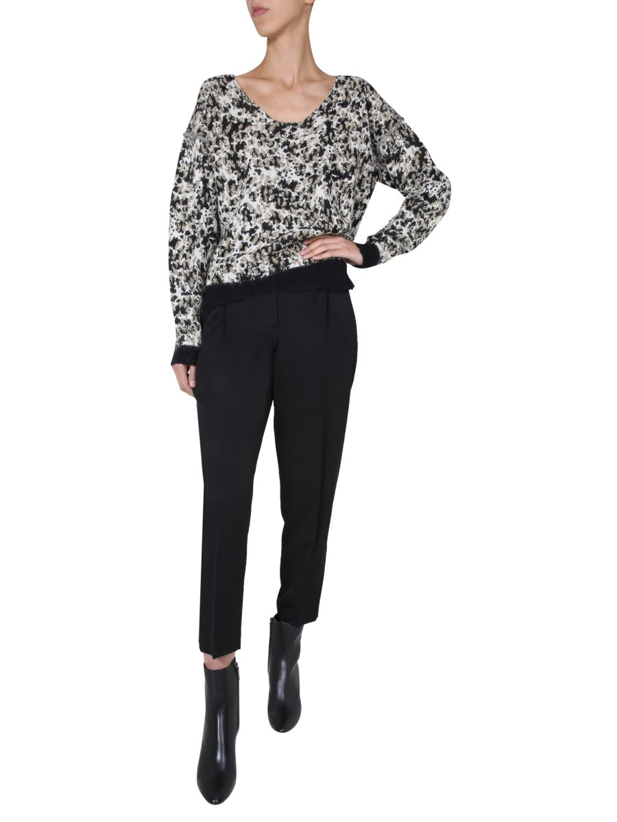 SAINT LAURENT Wide Neck Knit Sweater