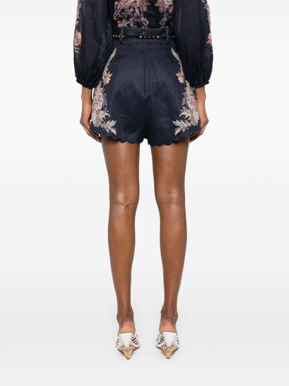 ZIMMERMANN Rhiannon Mini Printed Linen Shorts