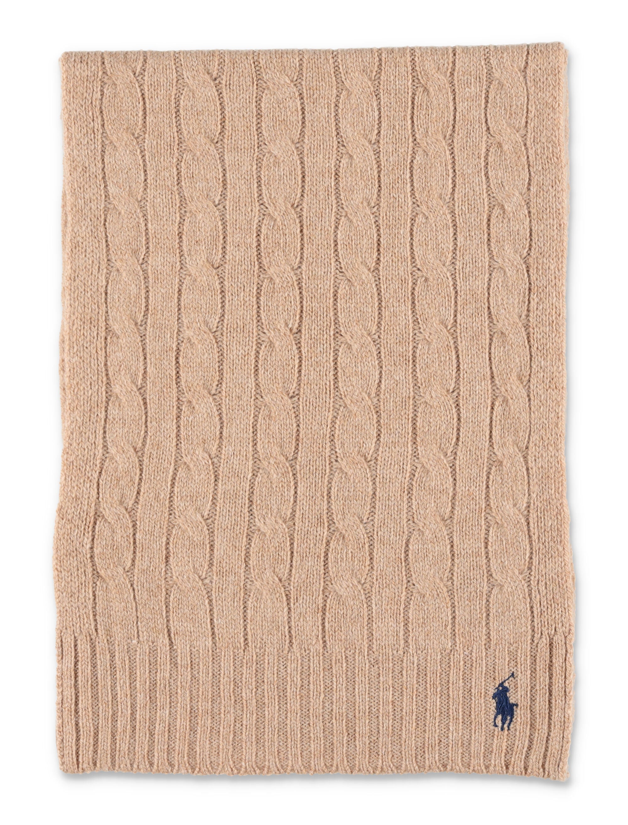 POLO RALPH LAUREN Cable Knit Wool-Cashmere Scarf 27x180 cm