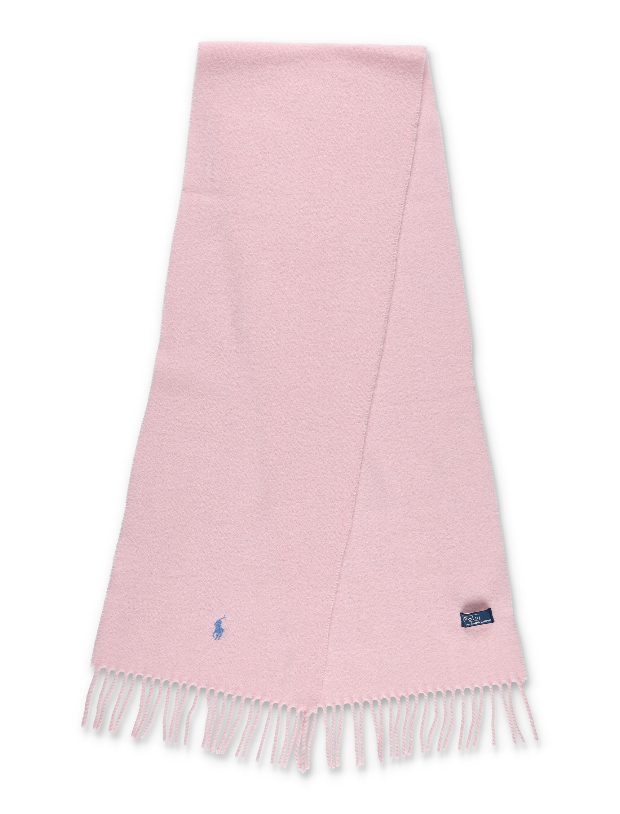 POLO RALPH LAUREN Wool Scarf with Fringe Trim and Logo - 188 cm x 30.5 cm