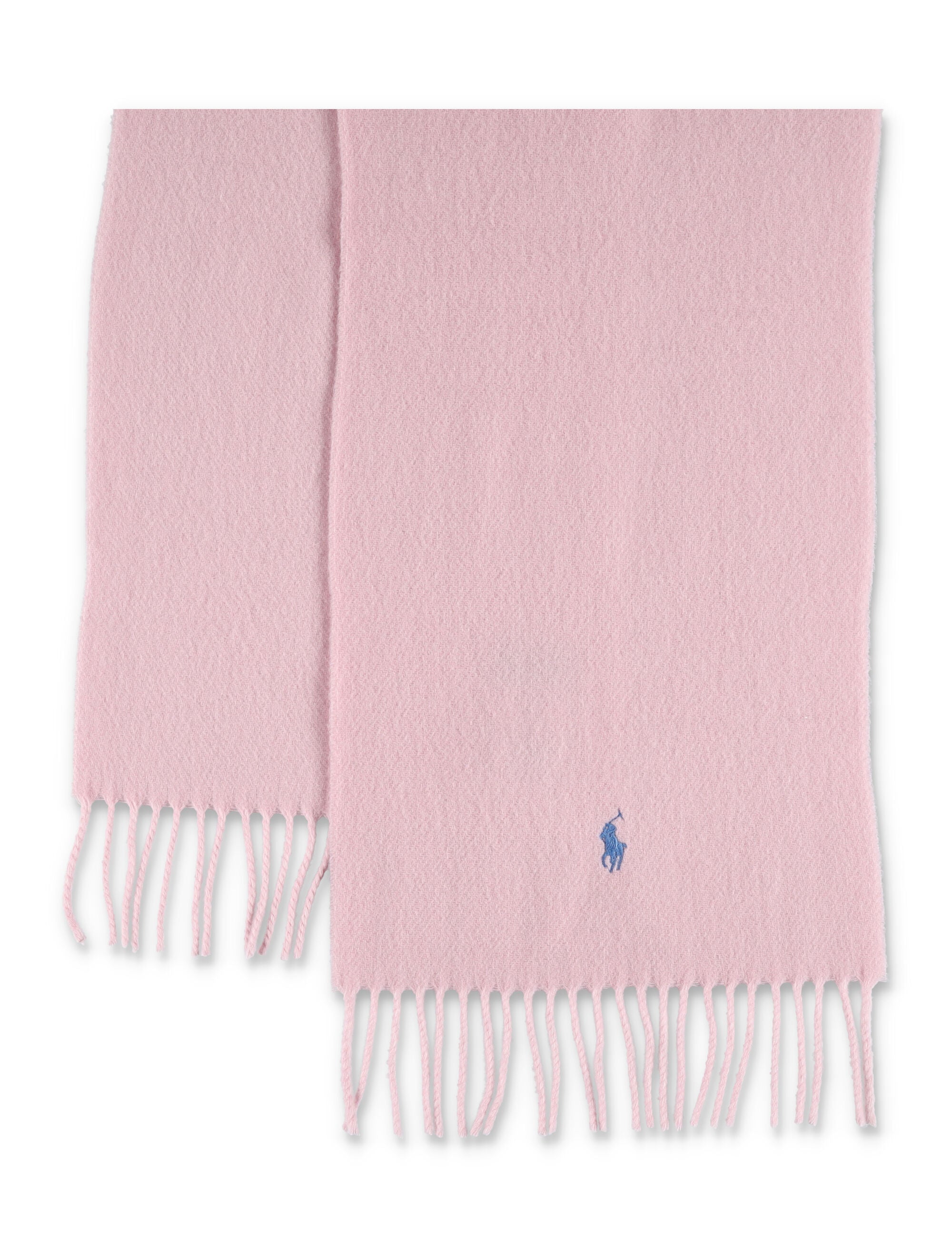 POLO RALPH LAUREN Wool Scarf with Fringe Trim and Logo - 188 cm x 30.5 cm