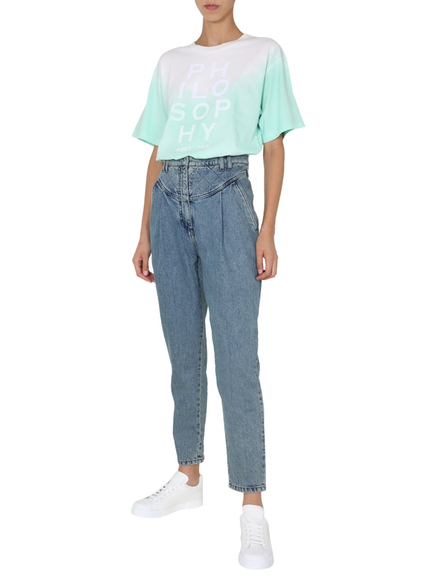 PHILOSOPHY DI LORENZO SERAFINI Classic Crew Neck T-Shirt for Women - Size S