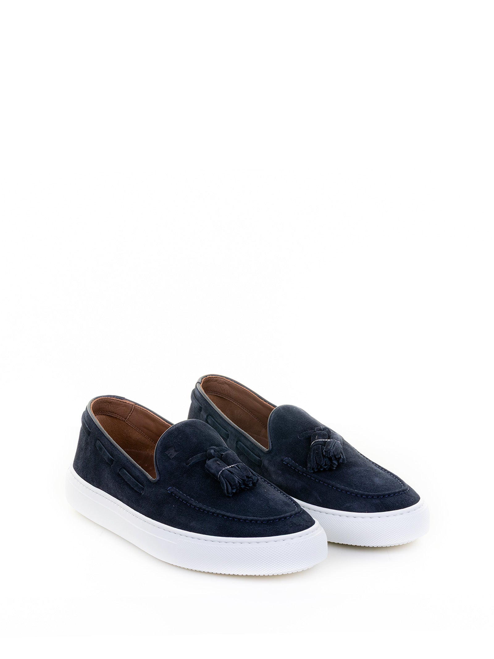 FRATELLI ROSSETTI Luxury Suede Moccasins with Tassels and Contrasting Sole - Men's Footwear