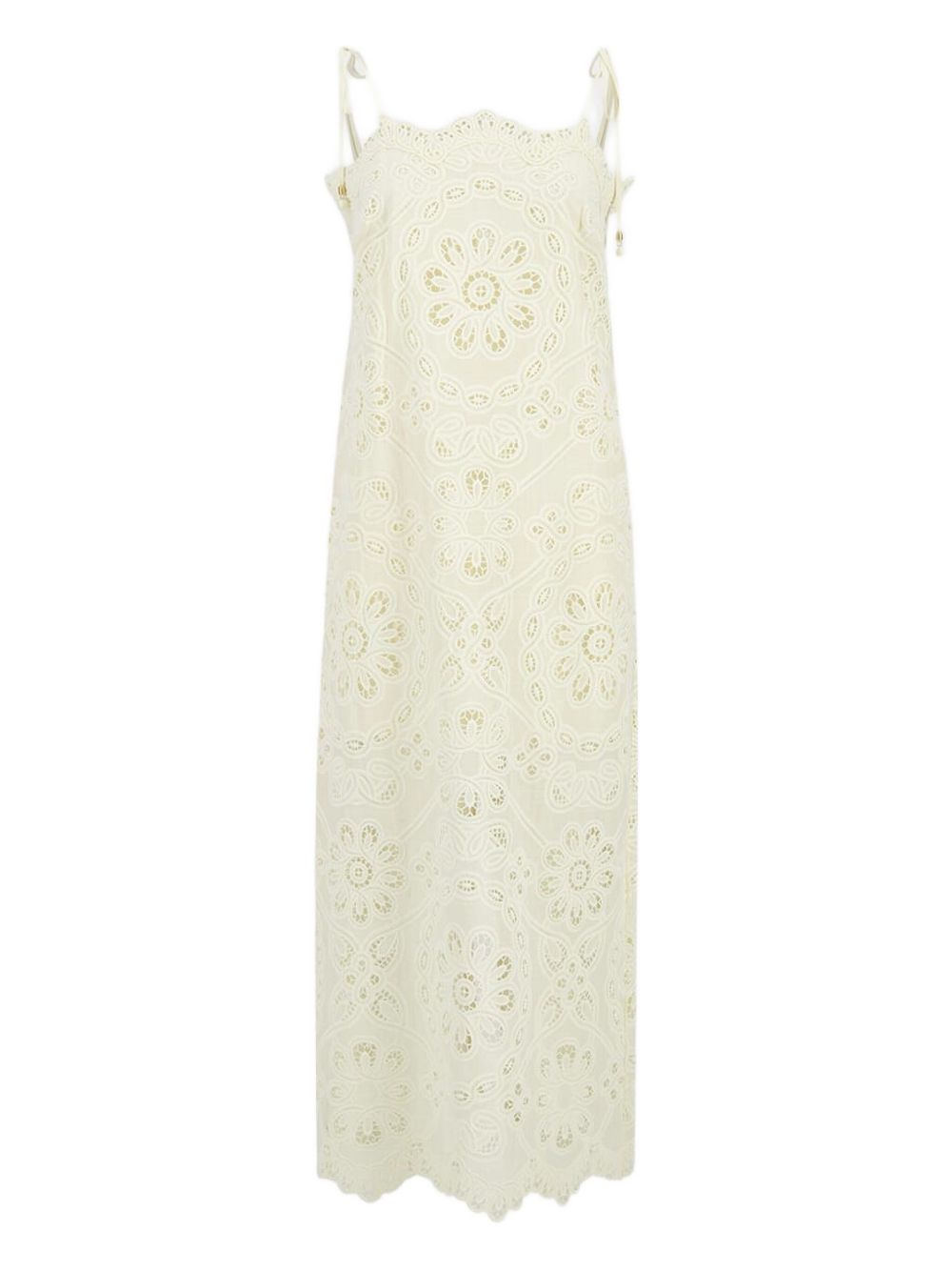 ZIMMERMANN Embroidered Mini Dress with Adjustable Tie Straps