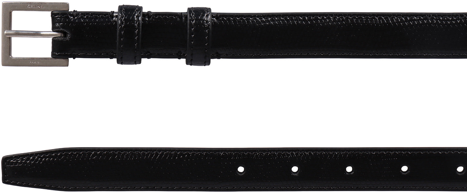 CELINE Leather Hammered Belt - 2.5 cm Height