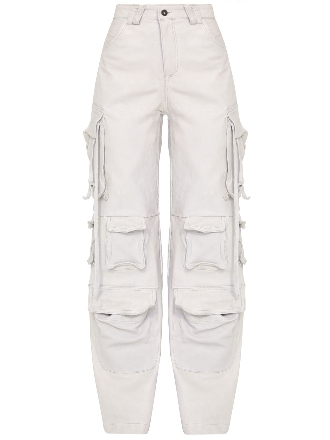 SALVATORE SANTORO Women's Regular Fit Leather Cargo Pants (Size 40)