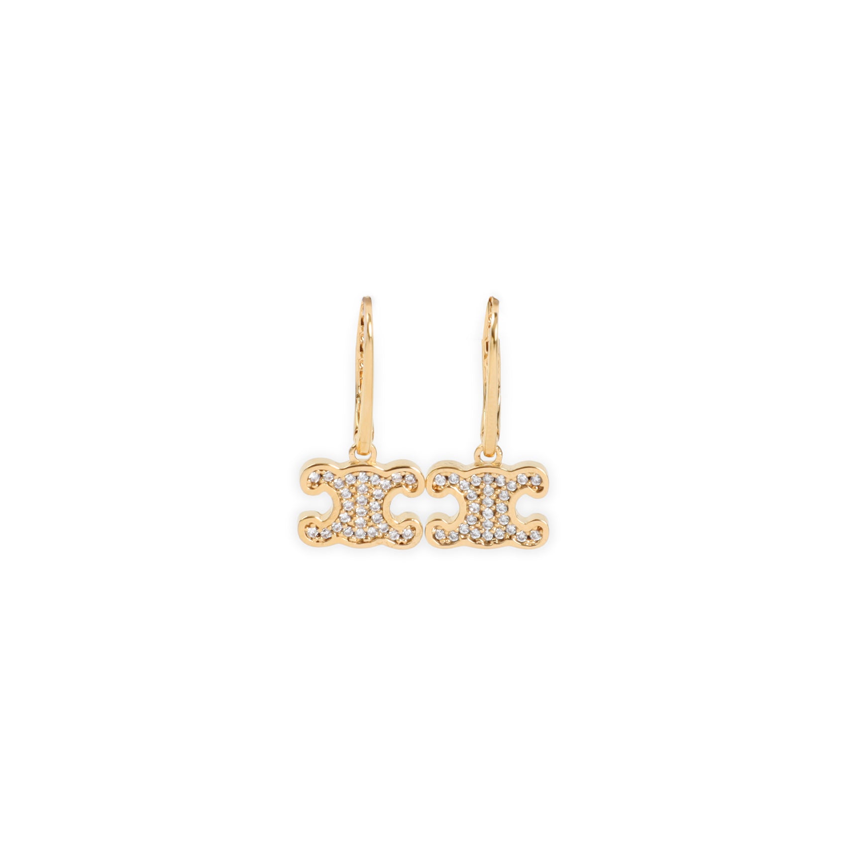 CELINE Rhinestone Hoop Earrings