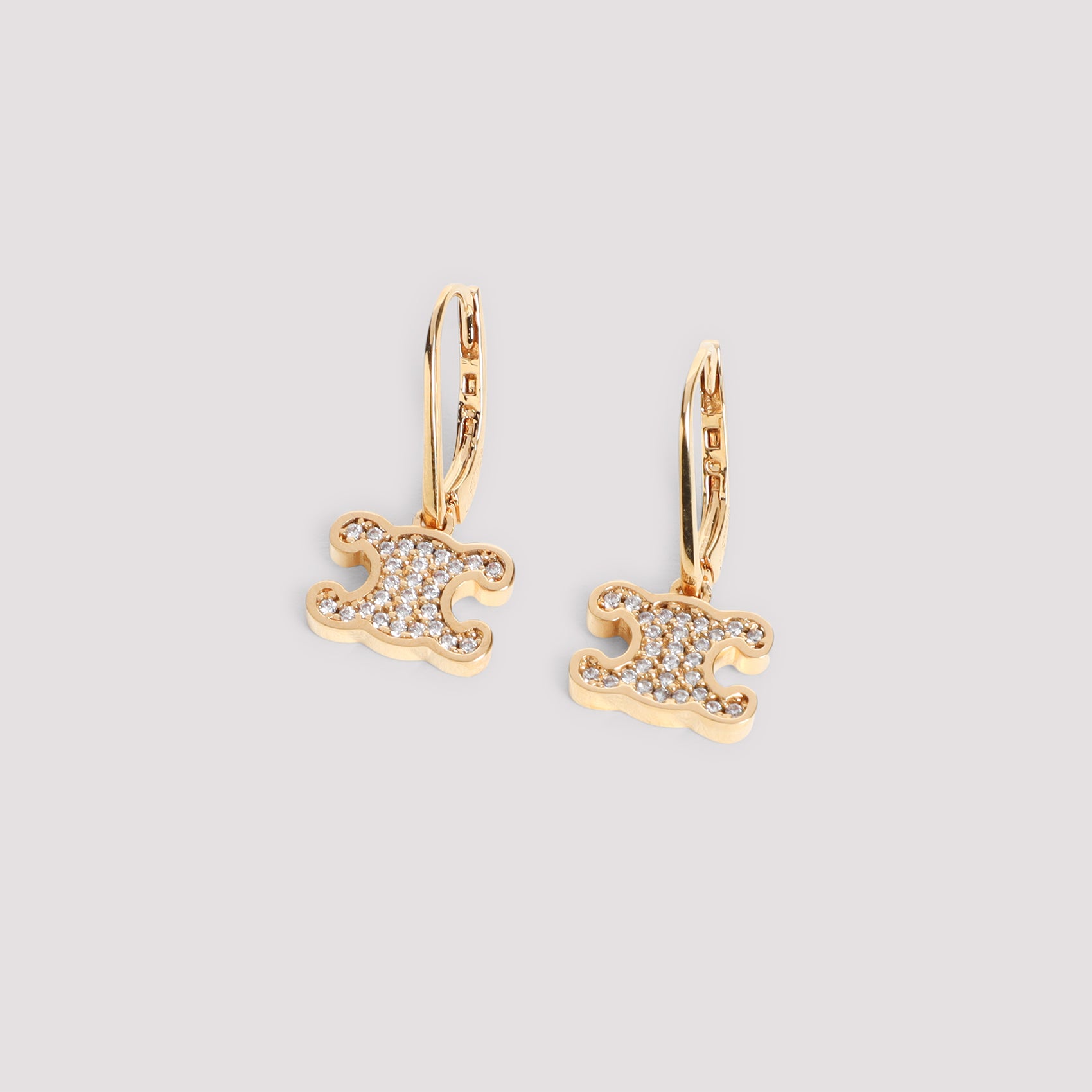 CELINE Rhinestone Hoop Earrings