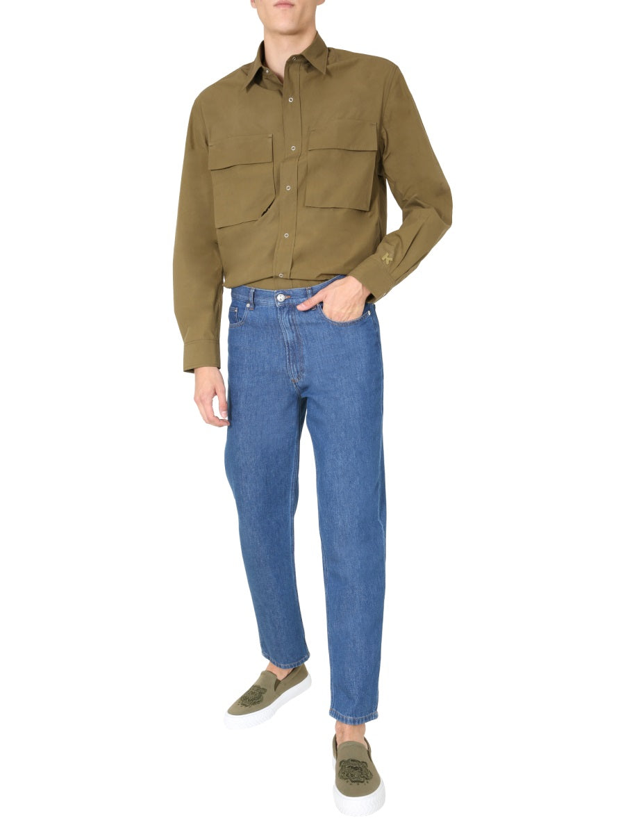 KENZO Oversized Fit Button-Up Shirt