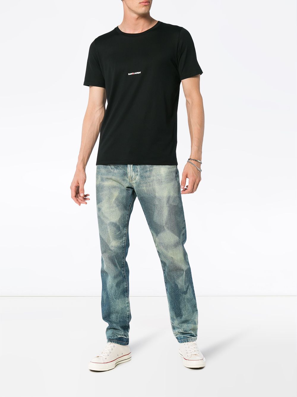 SAINT LAURENT Classic Logo Print T-Shirt - Size L