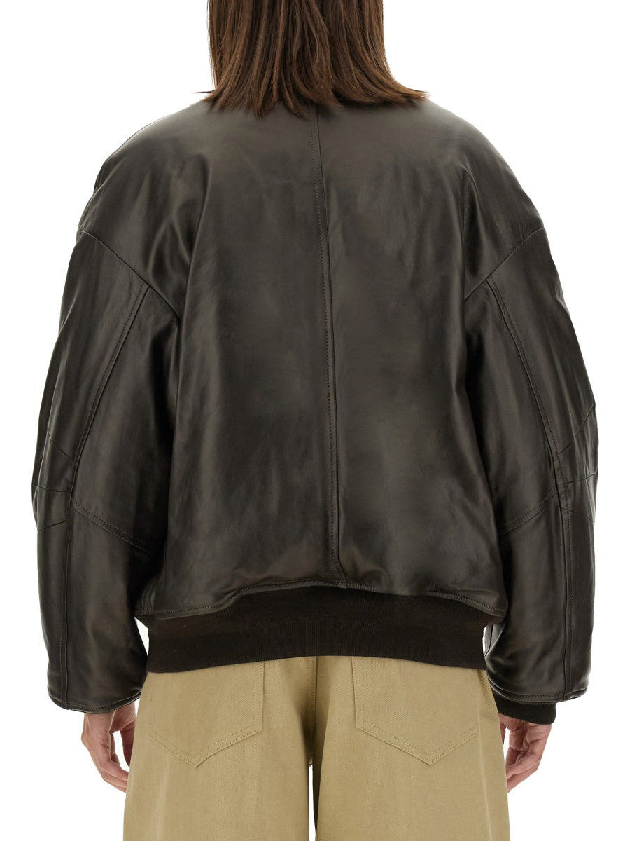 SALVATORE SANTORO Leather Bomber Jacket Size 40