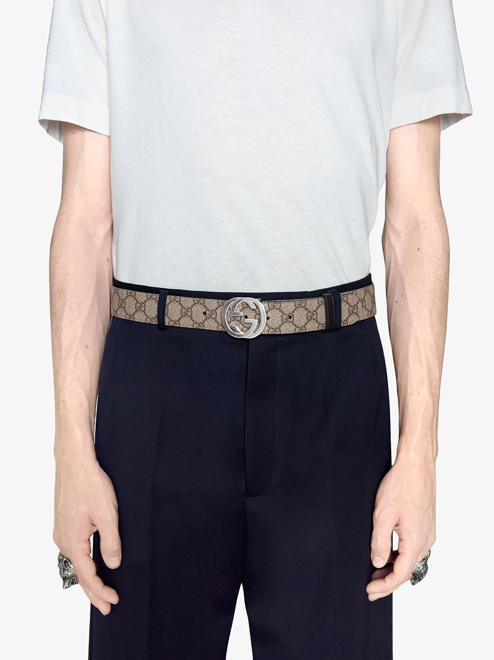 GUCCI Reversible Belt with GG - 3.5cm Width