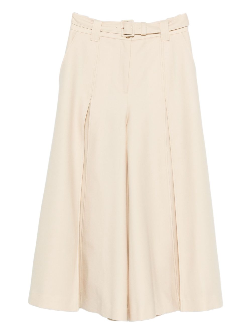 ZIMMERMANN Belted Wool-Blend Trousers with Pleat Detailing