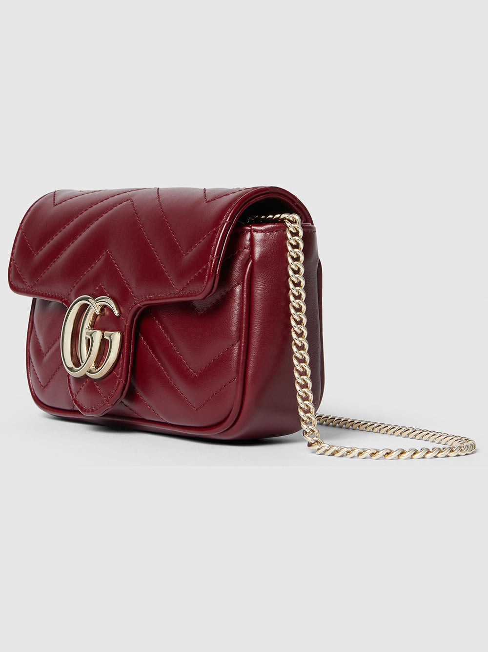 GUCCI Mini Chevron Leather Handbag