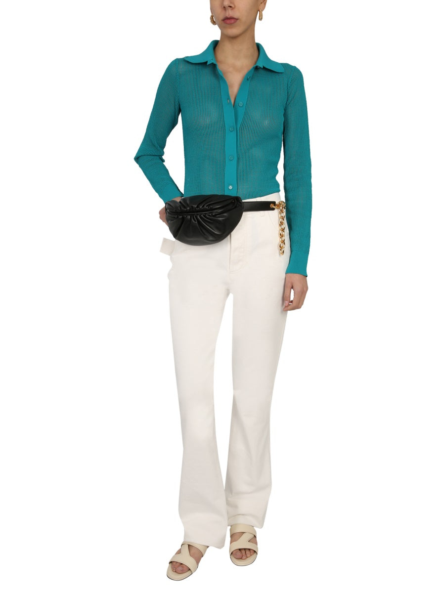 BOTTEGA VENETA Slim Fit Mesh Cardigan (Size S)