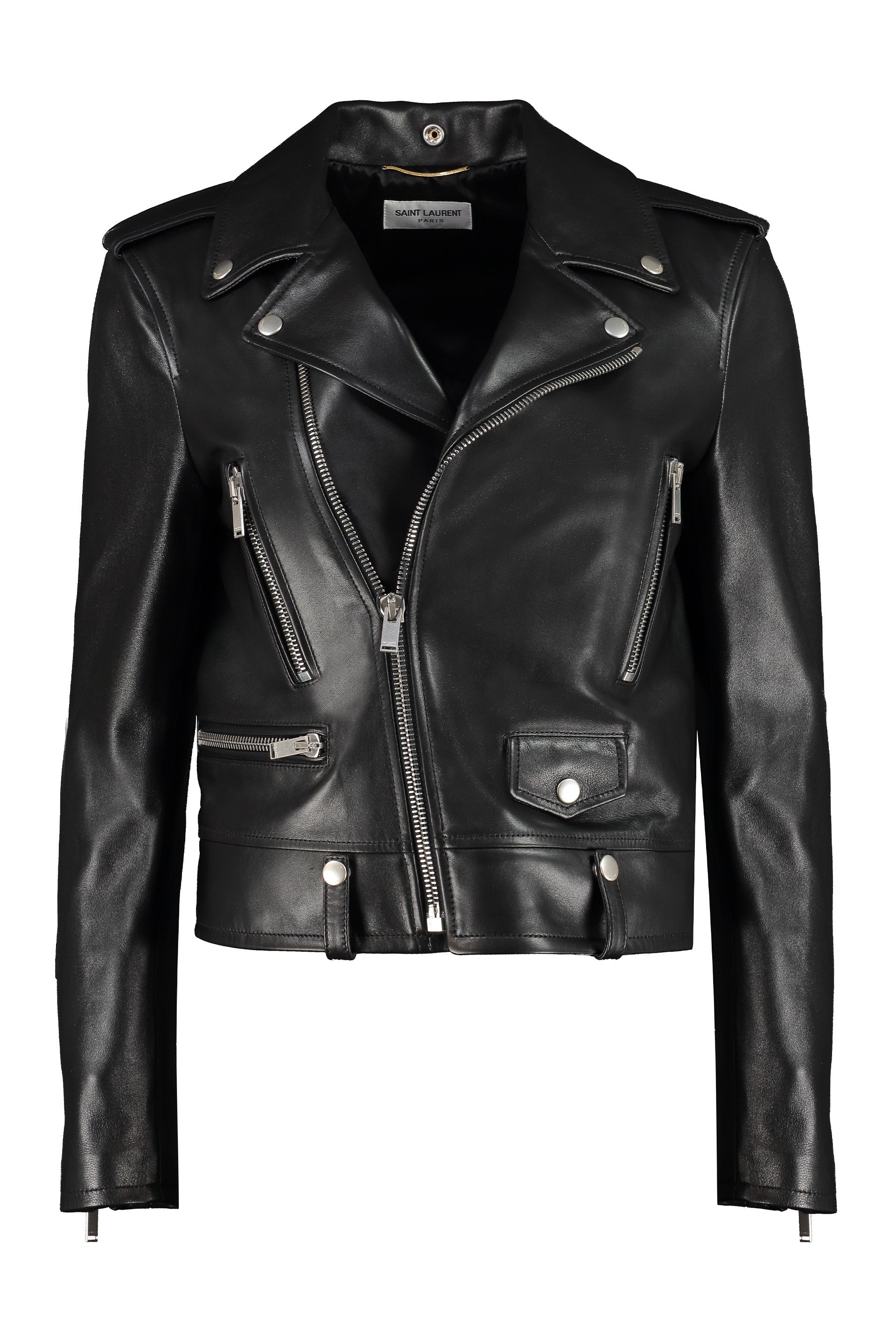 SAINT LAURENT Women's Classic Leather Motorcycle Jacket - Size M