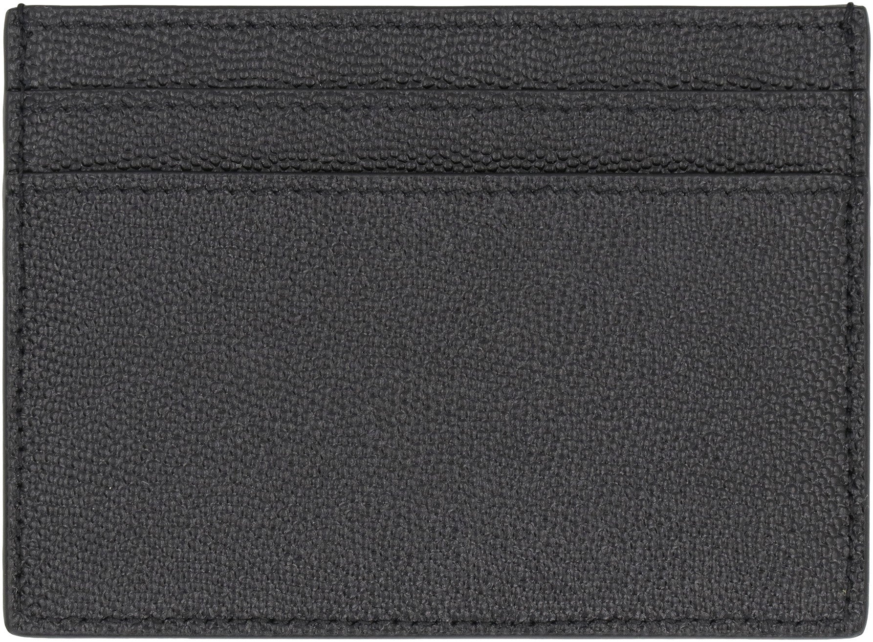 SAINT LAURENT Mini Leather Card Holder with Logo Detail