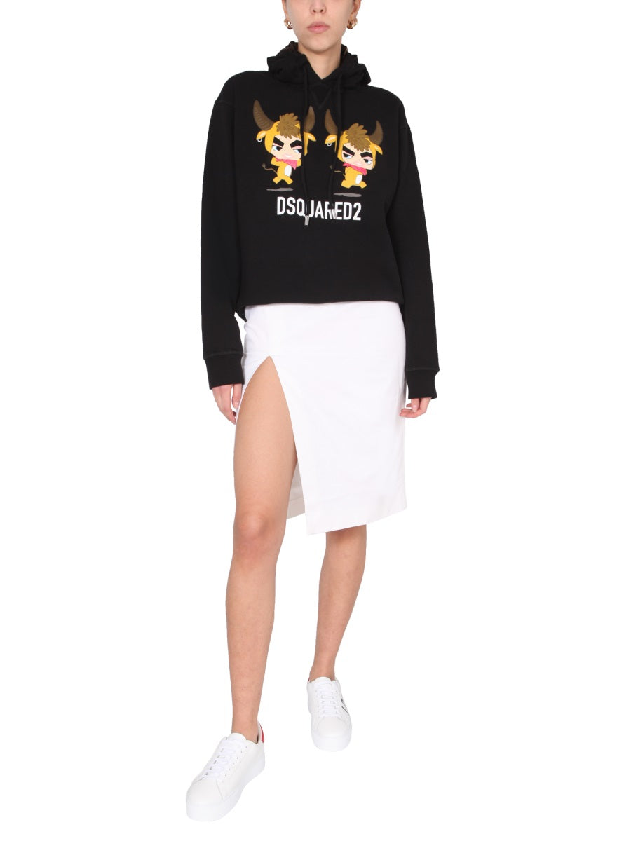 DSQUARED Chic Deep Side Mini Skirt