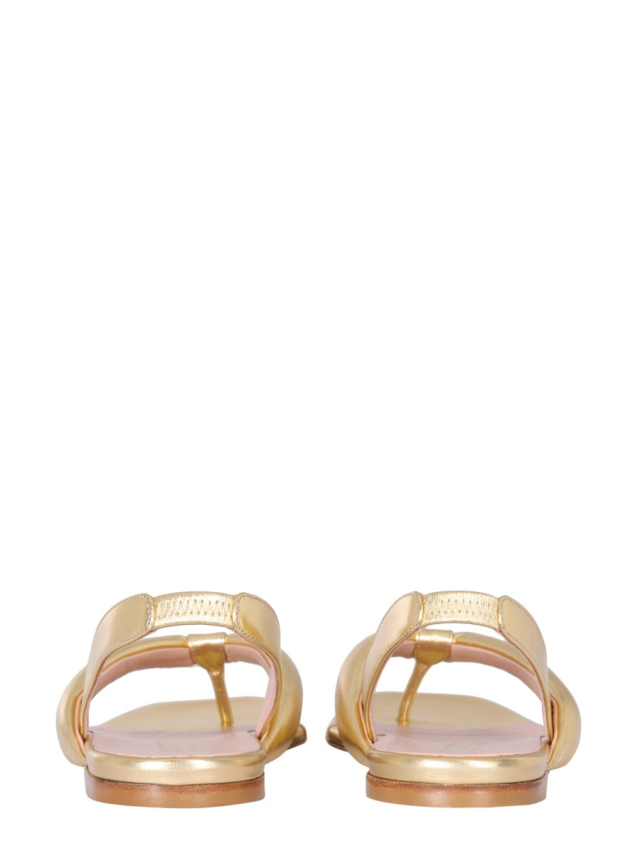 GIA BORGHINI Leather Slingback Sandals with Mini Heel