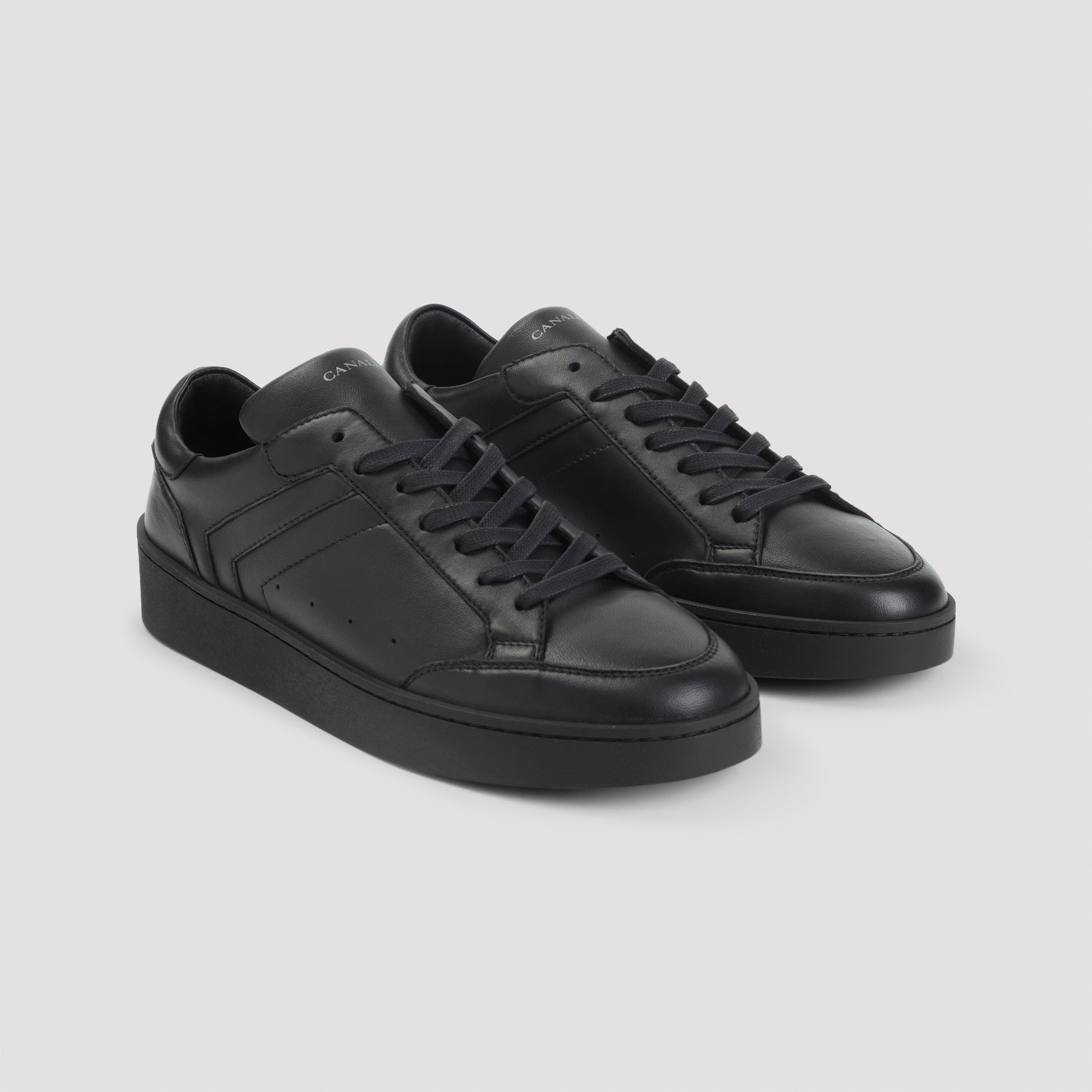CANALI Leather Sneakers with Rubber Sole