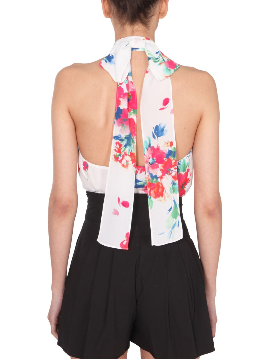 BOUTIQUE MOSCHINO Chic American Neck Shirt with Bow for Women - SS21