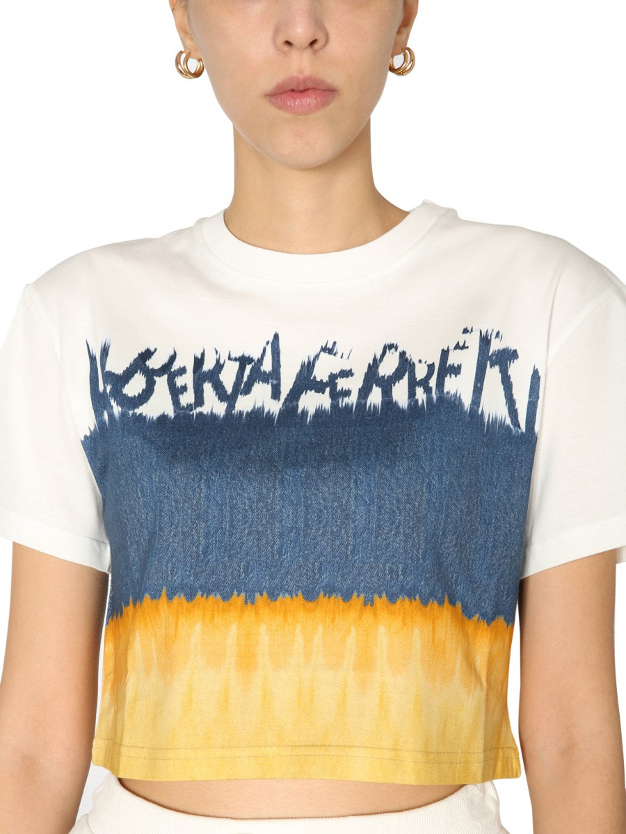 ALBERTA FERRETTI Cropped Printed T-Shirt for Women