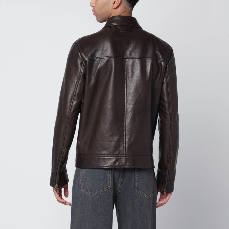 SALVATORE SANTORO Men's Leather Zip Jacket