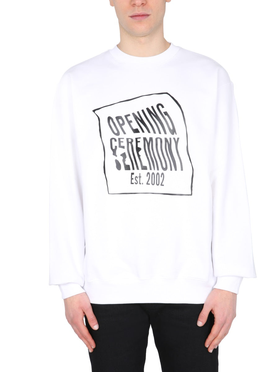 OPENING CEREMONY Crew Neck Sweatshirt with Front Logo
