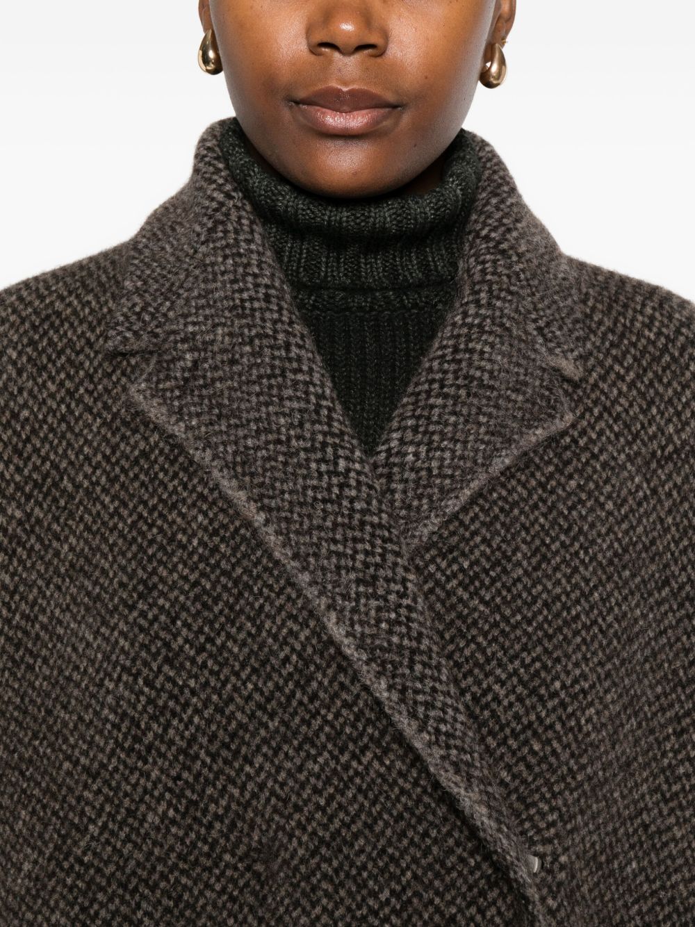 BOBOUTIC Wool Jacket with Notched Lapel and Flap Pockets