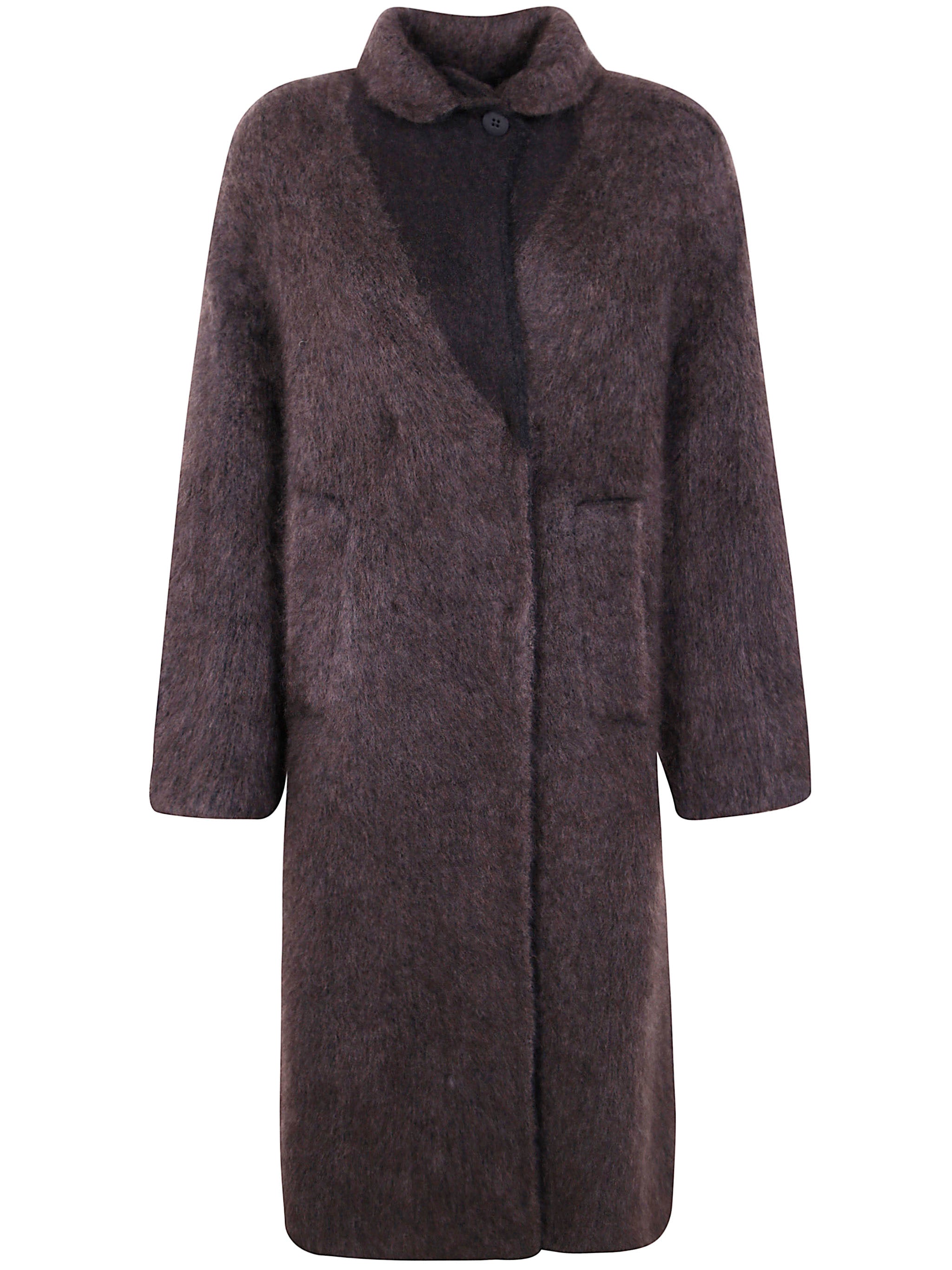 BOBOUTIC Double Breasted Fur Wool Jacket