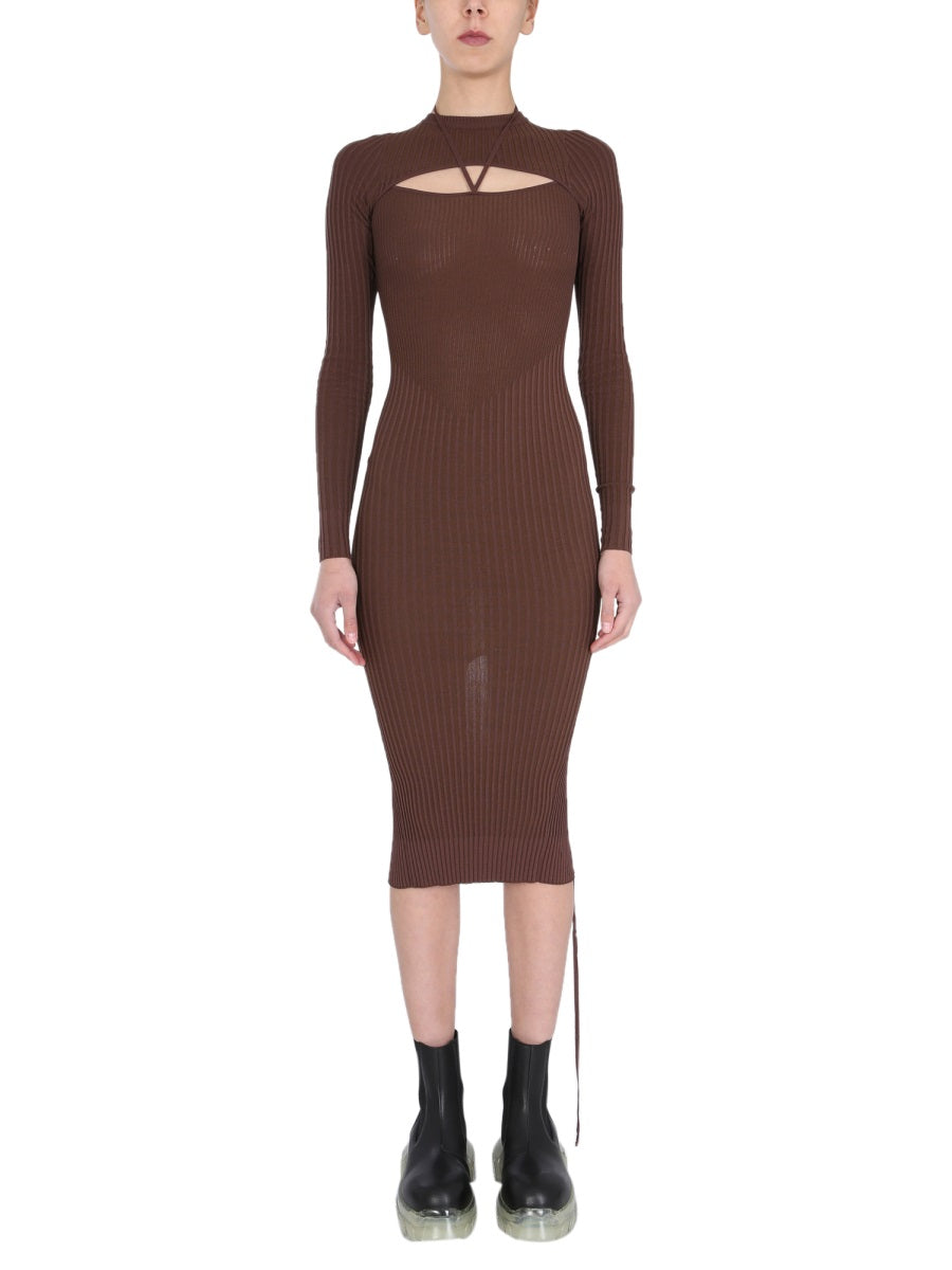 ANDREADAMO Crew Neck Dress with Cut Out Detail for Women