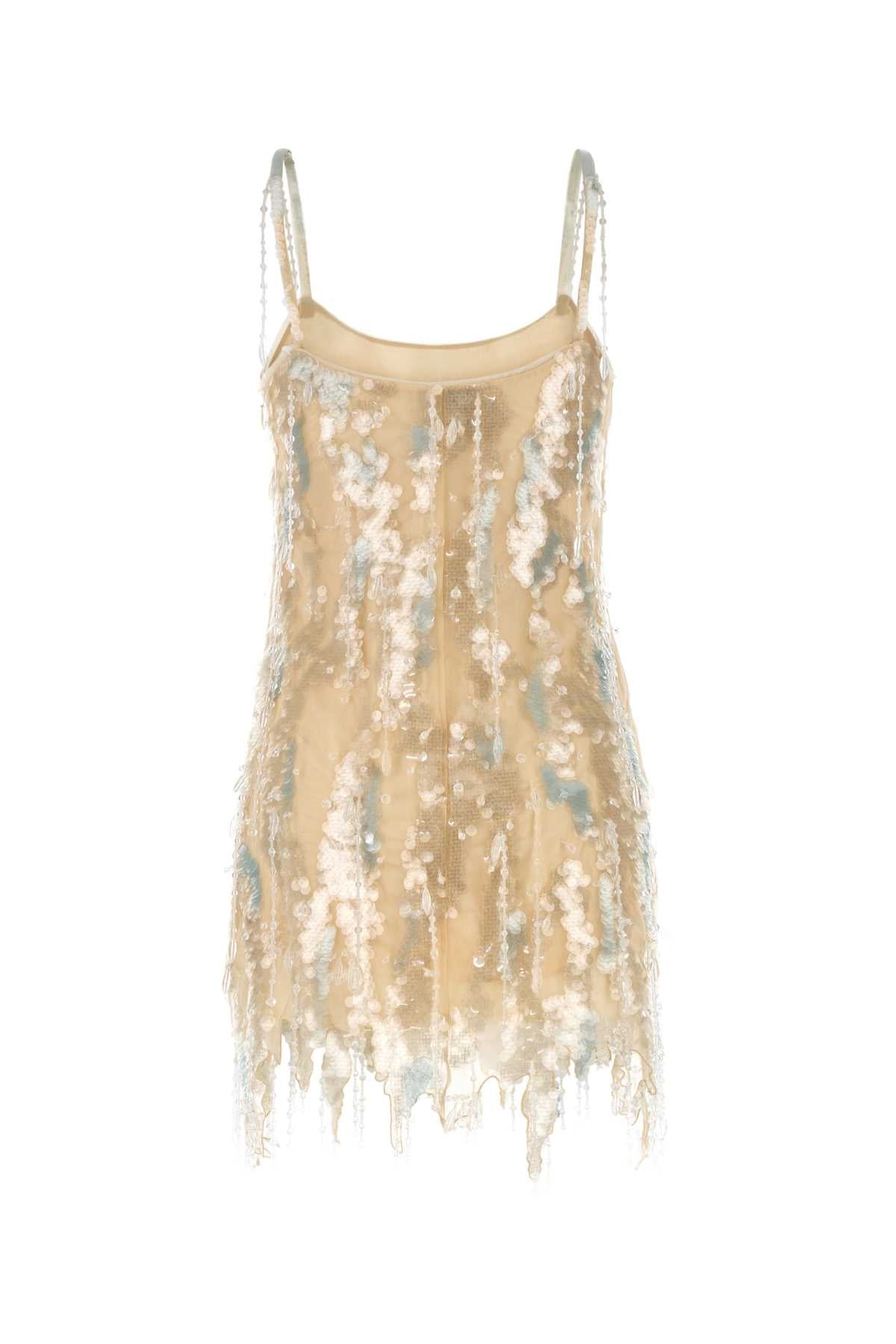 BLUMARINE Embellished Mesh Mini Dress