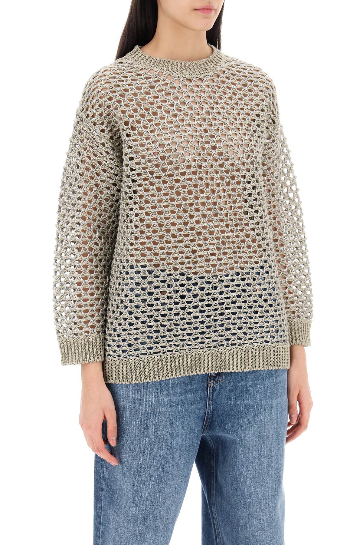 VALENTINO GARAVANI Embellished Crochet Sweater for Women - SS24 Collection