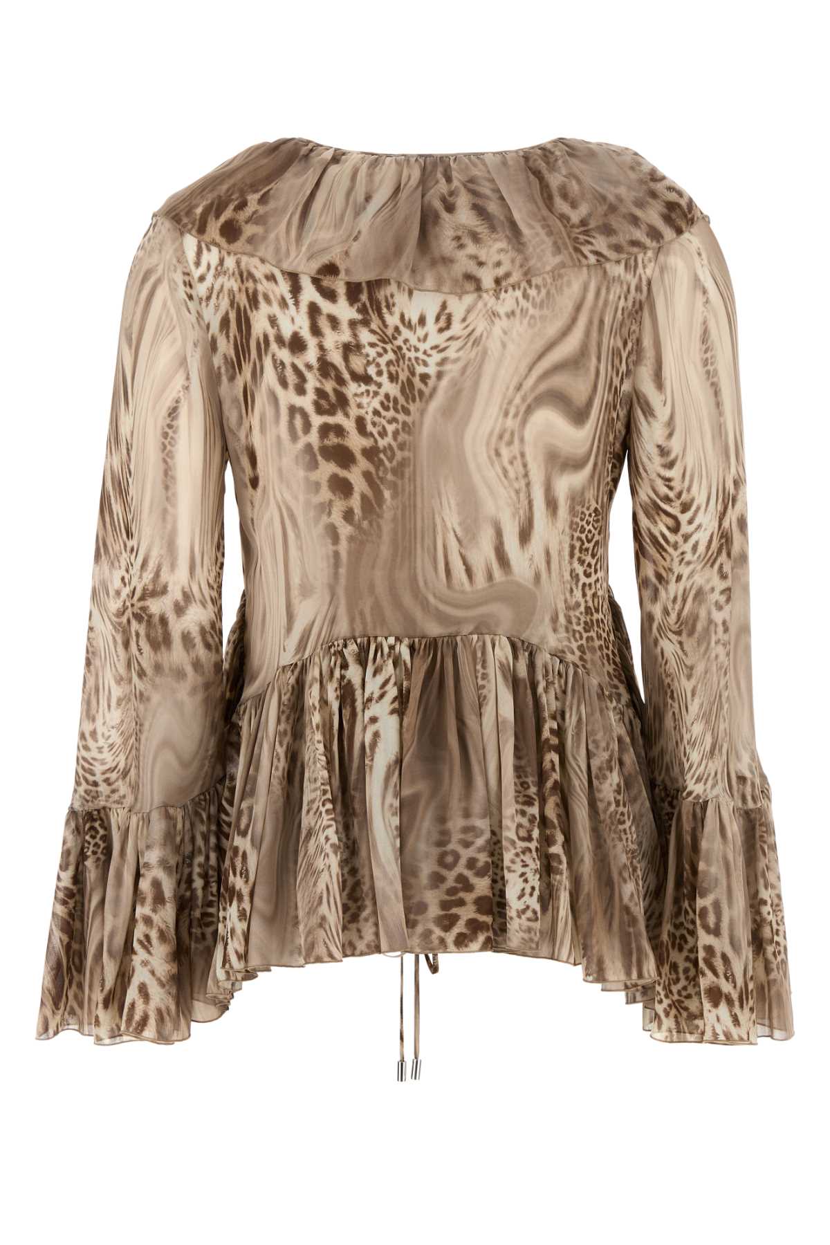 BLUMARINE Animal Print Chiffon Blouse for Women - SS25
