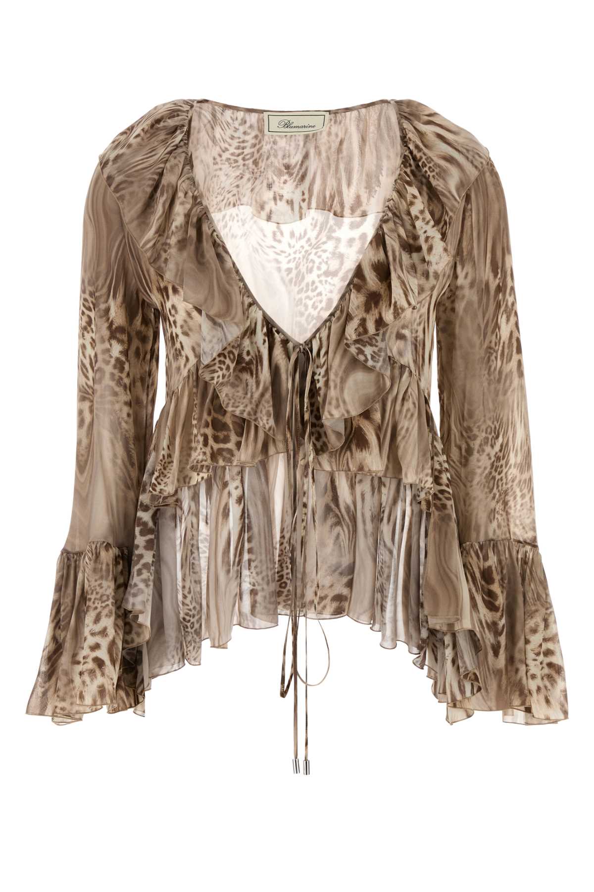 BLUMARINE Animal Print Chiffon Blouse for Women - SS25