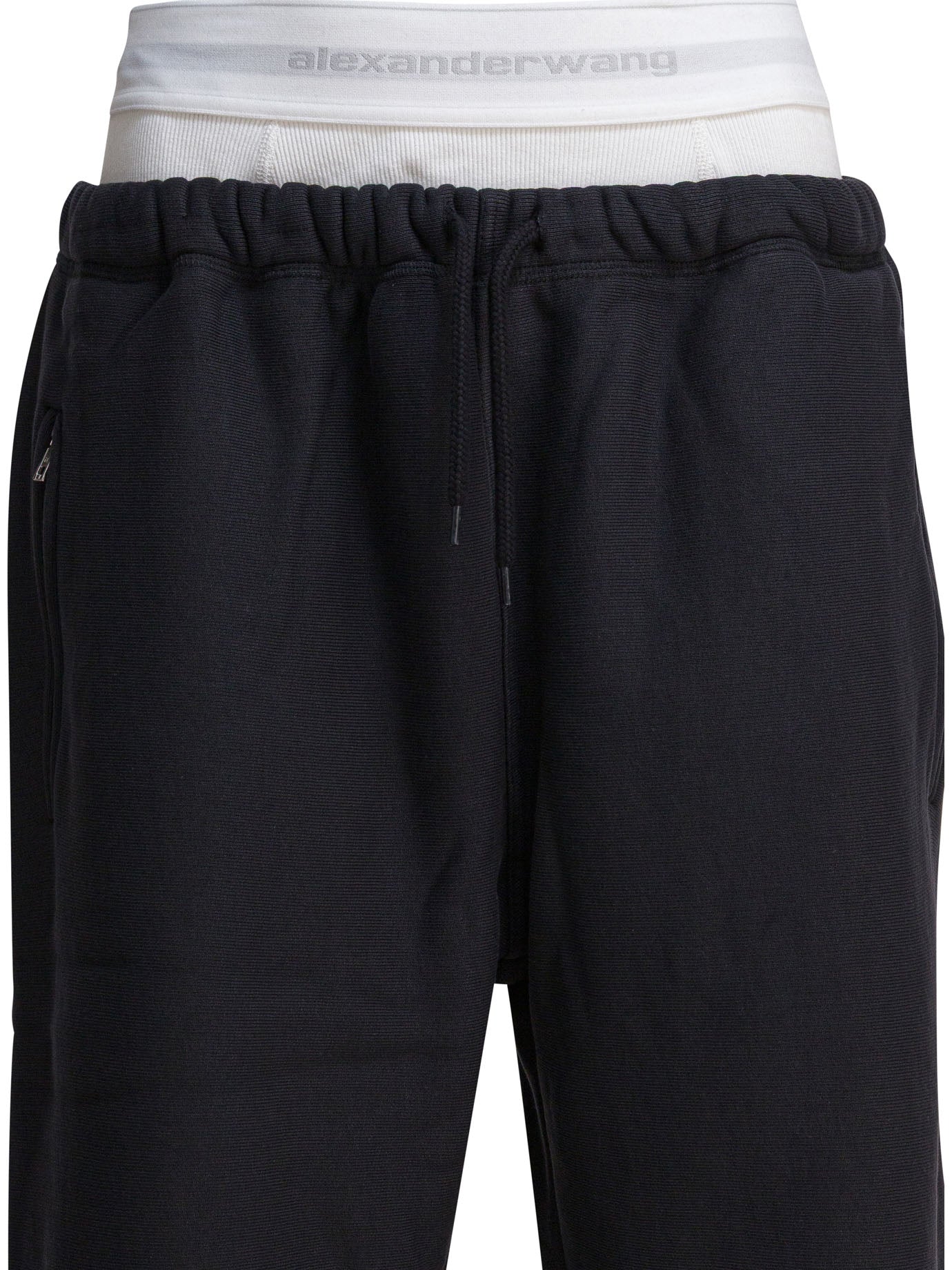 ALEXANDER WANG Chic Wide Leg Sweatpants with Logo Elastic Waistband