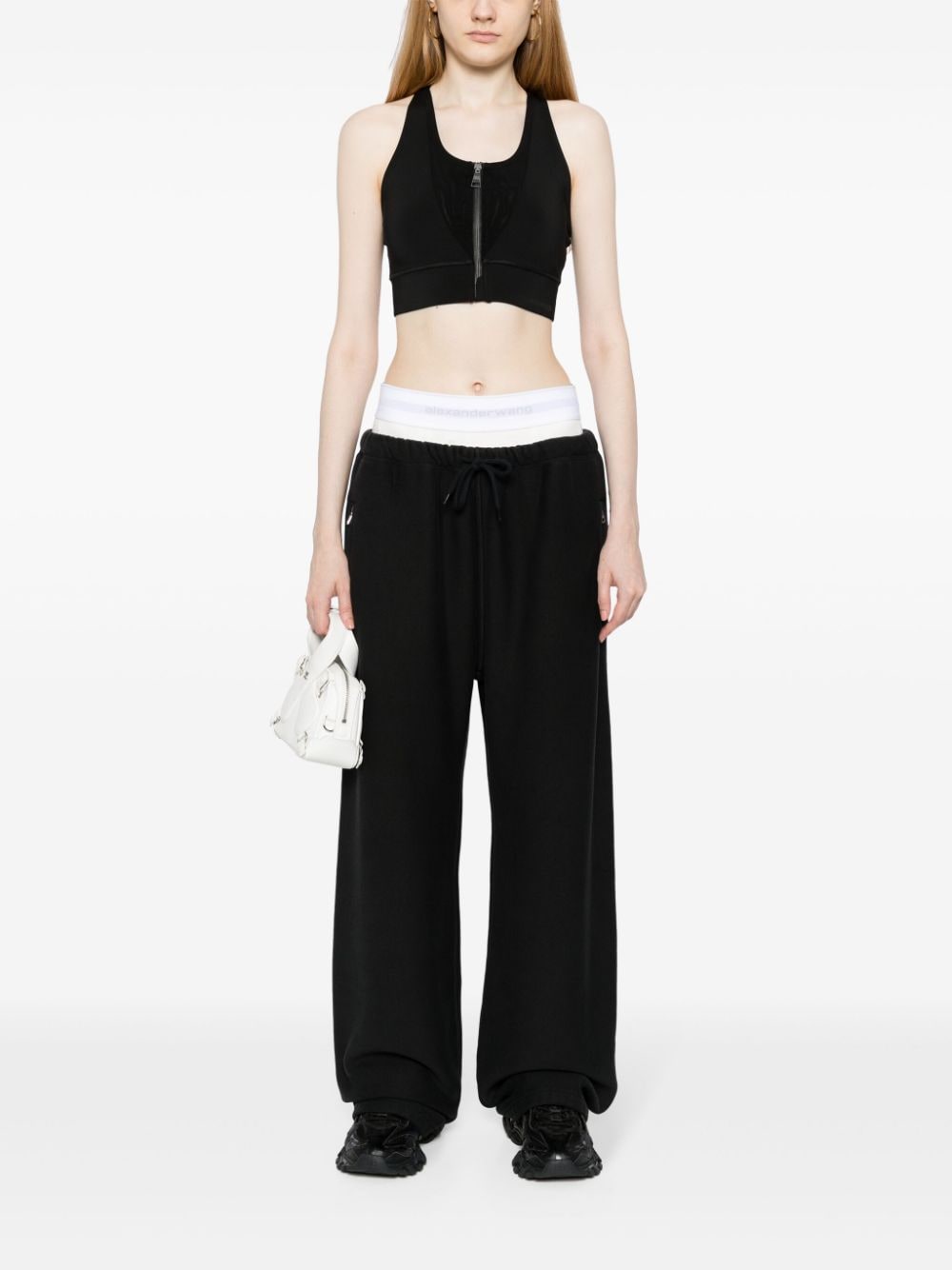 ALEXANDER WANG Relaxed Fit Wide-Leg Sweatpants with Brief - Size S