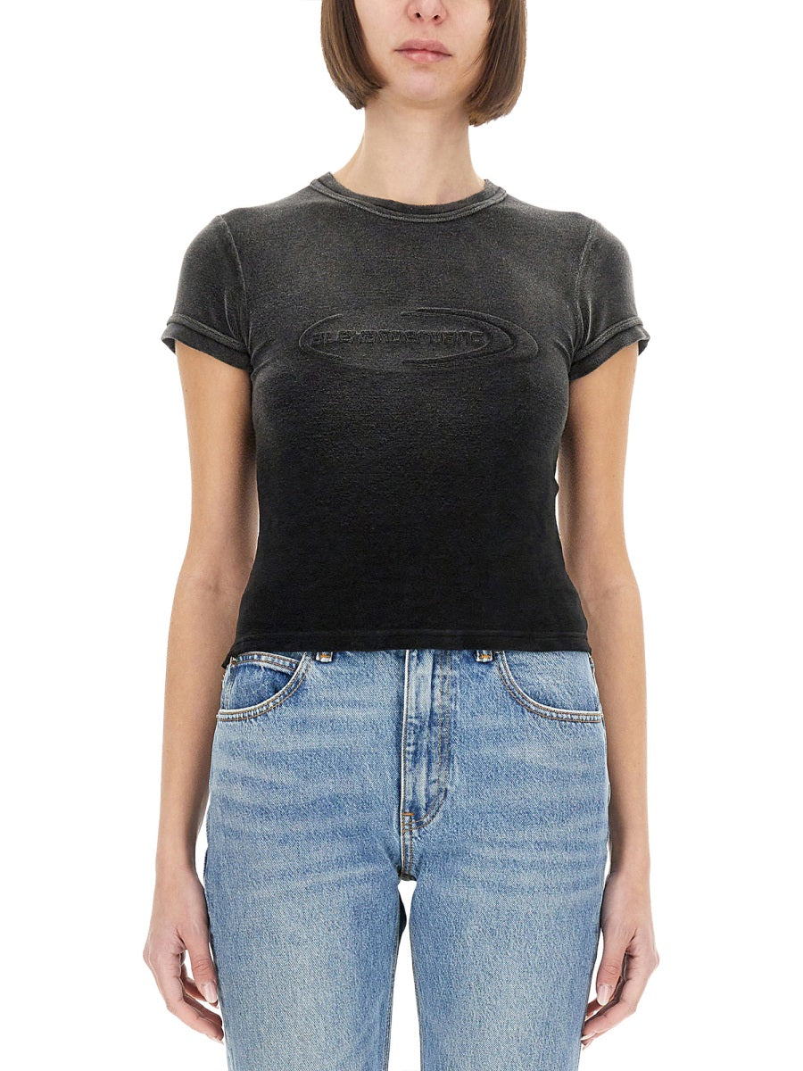 ALEXANDERWANG.T Slim Fit Logo T-Shirt for Women - Size S