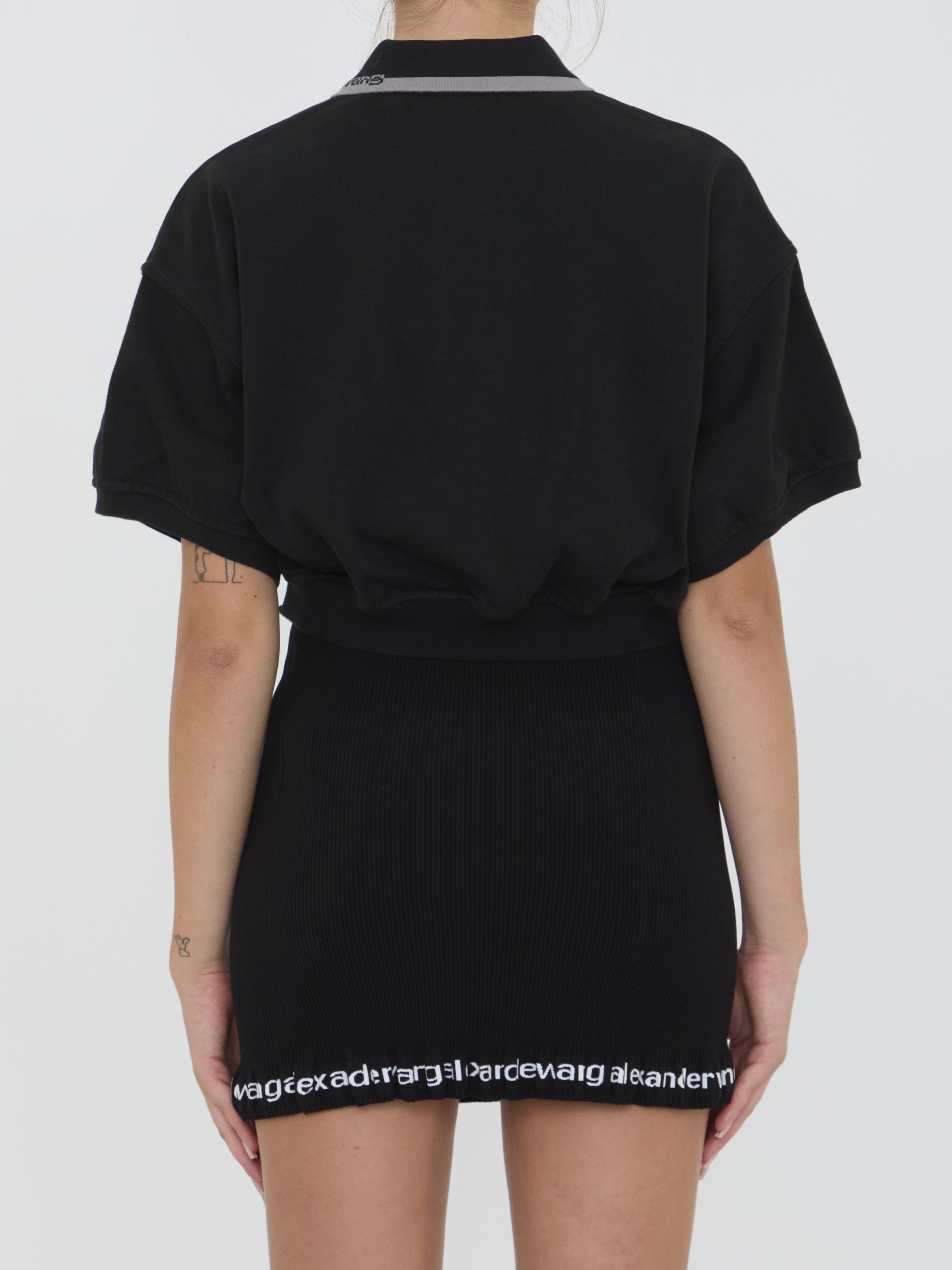 ALEXANDER WANG Cropped Cotton Polo Shirt