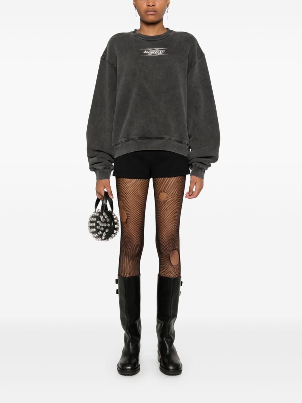 T BY ALEXANDER WANG Crewneck Sweatshirt with Blade Logo for Women