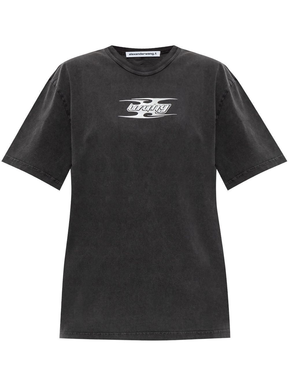 T BY ALEXANDER WANG Cotton Short Sleeve Tee with Blade Logo