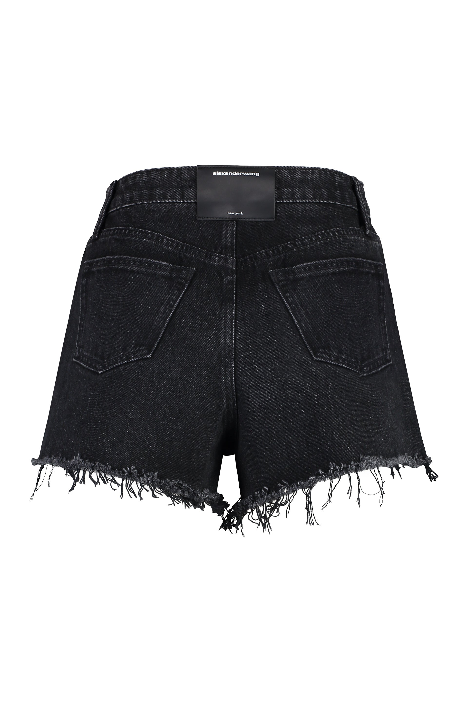 ALEXANDER WANG Aged Cotton Mini Shorts