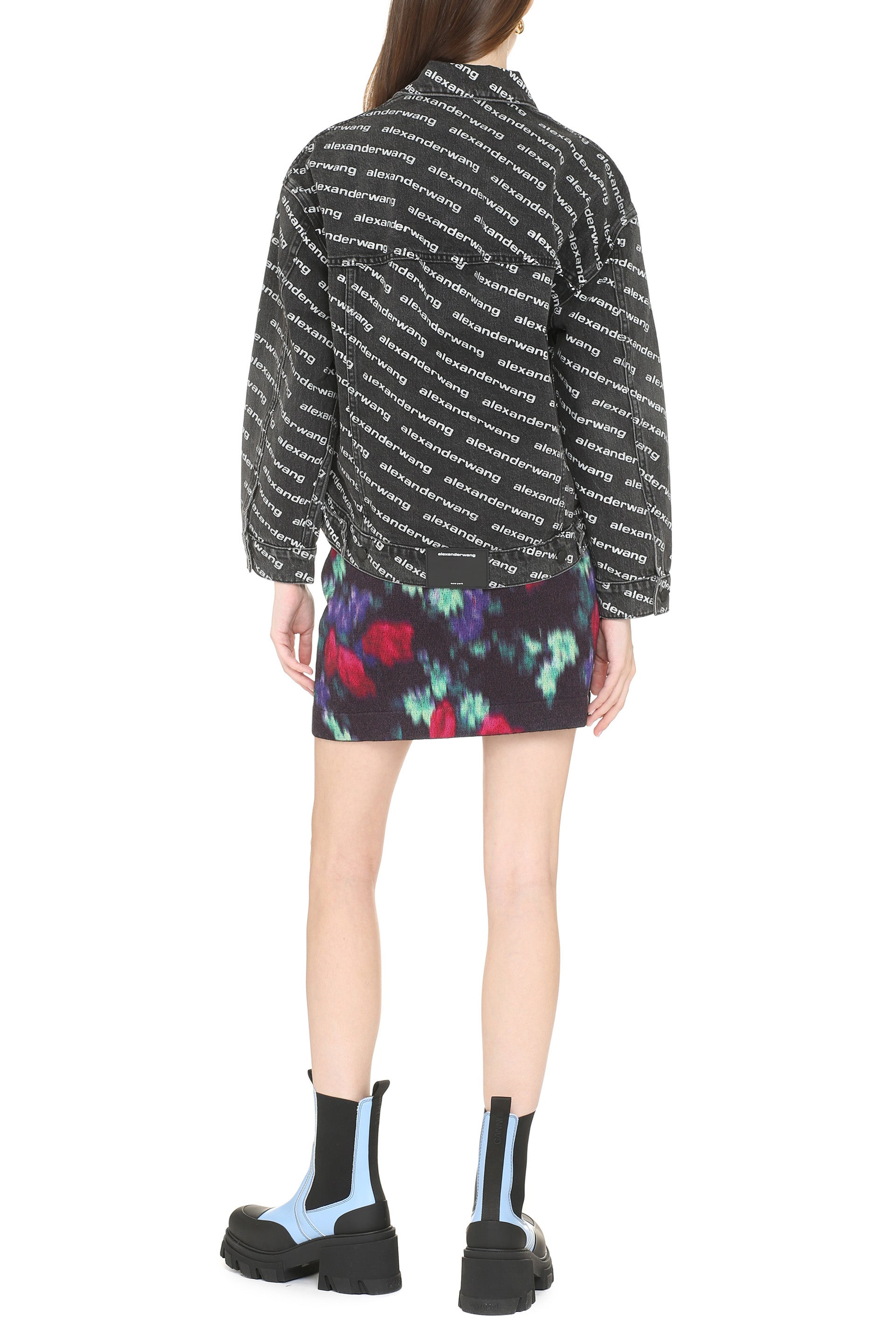 ALEXANDER WANG All-Over Logo Printed Denim Jacket