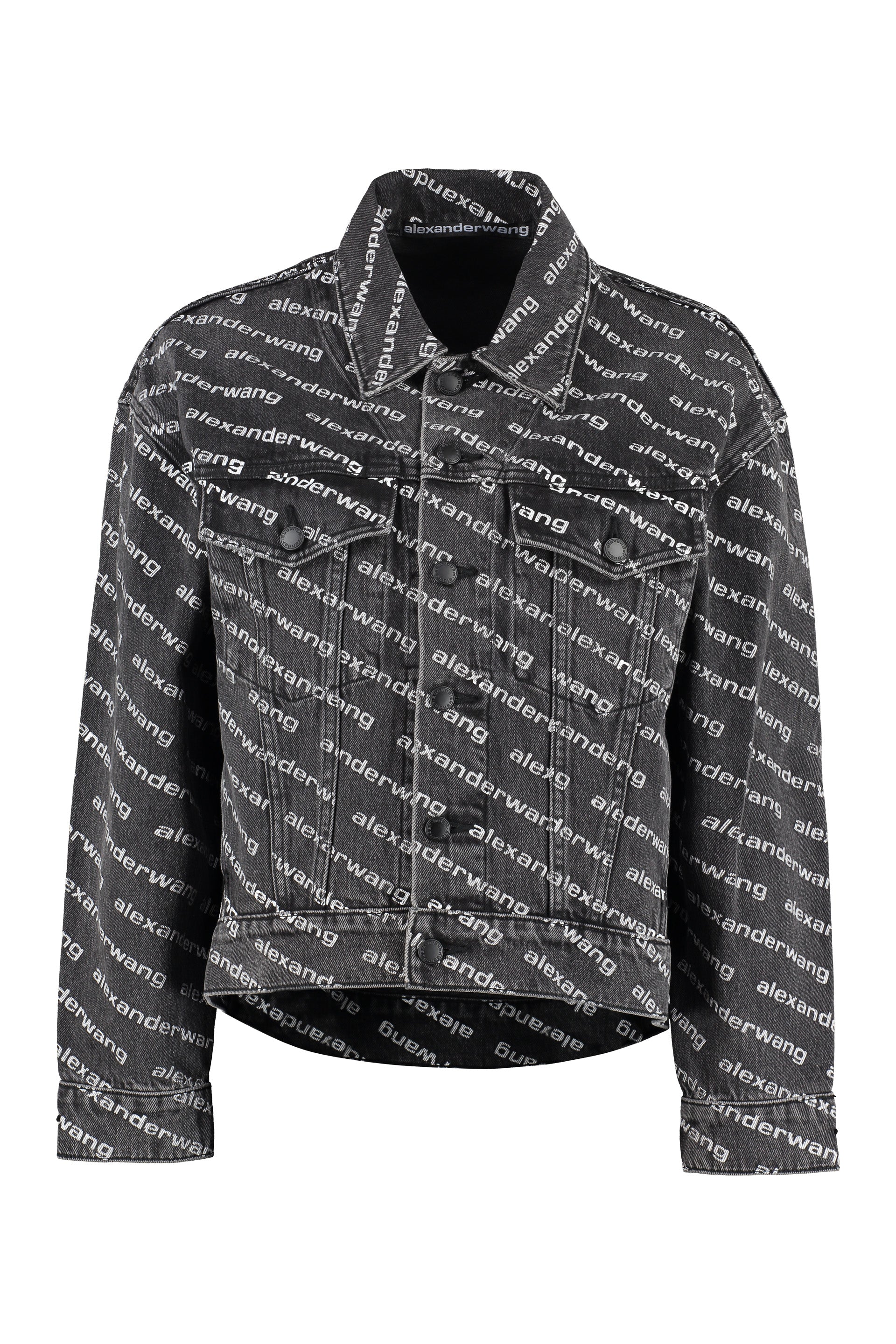 ALEXANDER WANG All-Over Logo Printed Denim Jacket